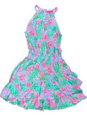 Lilly Pulitzer Pamelyn Lileeze Dress Surf Blue So Shellegant Size 6 (28031C)